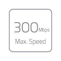 Max.300Mbps Wi-Fi Speed